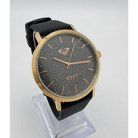 Ladies Roxy "The Royal" Rose Gold SS Grey Glitter Quartz Watch New Battery - Picture 3 of 10